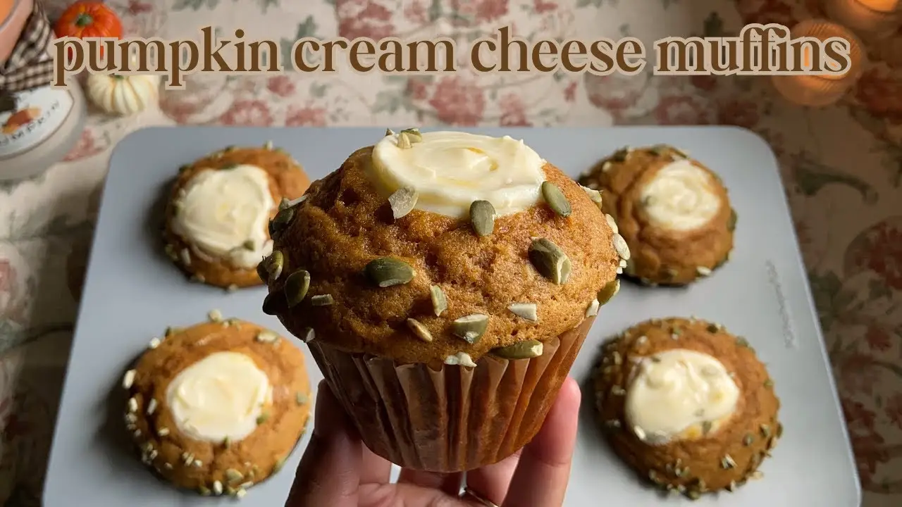 Soft Pumpkin Cream Cheese Muffins 🍂 Bake With Me